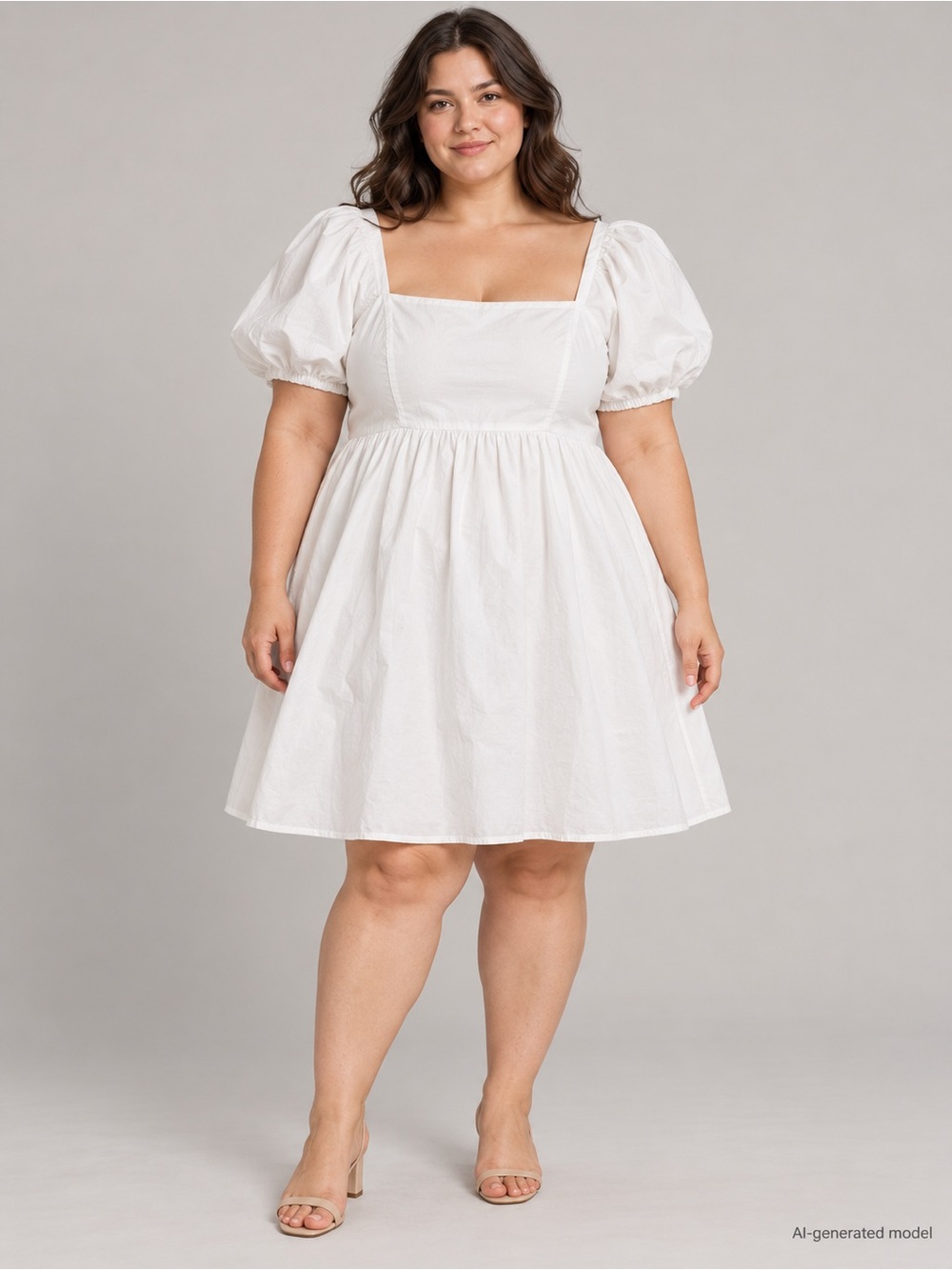 Draper James Mini Puff Sleeve Dress in White Size XXL